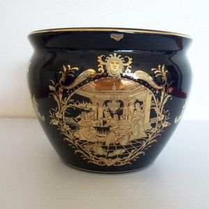 Cobalt blue ceramic planter (#EV1285)